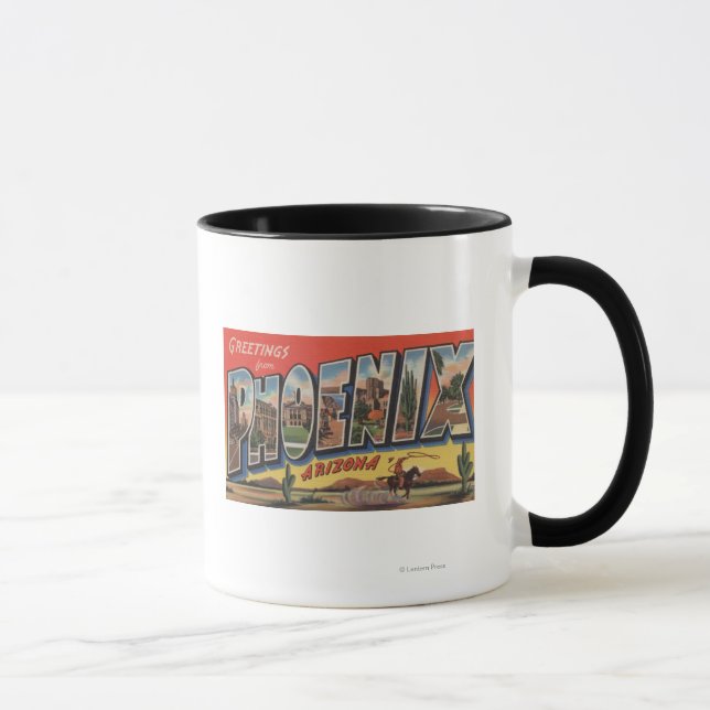 Phoeniz, Arizona - Large Letter Scenes Mug (Right)