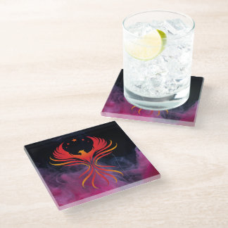 Phoennix Wings Open Glass Coaster