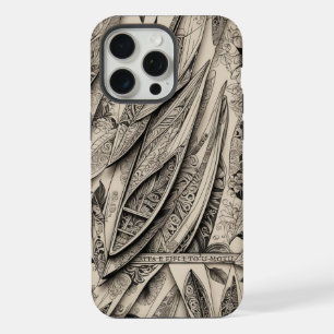 Phone Bone Scrimshaw Canoes iPhone 15 Pro Max Case