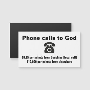 Phone calls to God from Sunshine NC