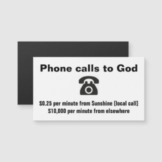 Phone calls to God from Sunshine NC