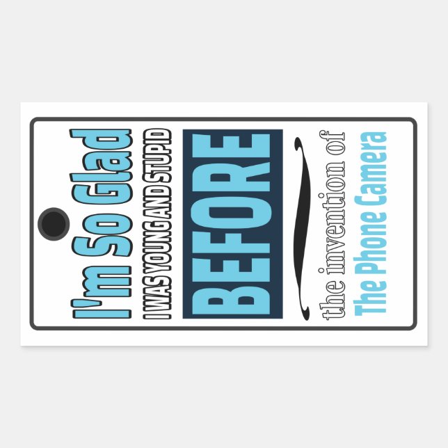 Phone Camera   Rectangular Sticker (Front)