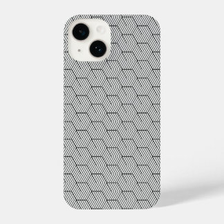 Phone Case Black Pattern Line Cube Geometry Simple