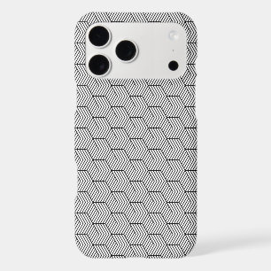 Phone Case Black Pattern Line Cube Geometry Simple