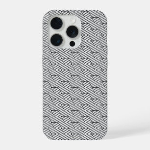 Phone Case Black Pattern Line Cube Geometry Simple