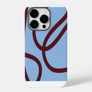 Phone Case – Burgundy Lines on Blue