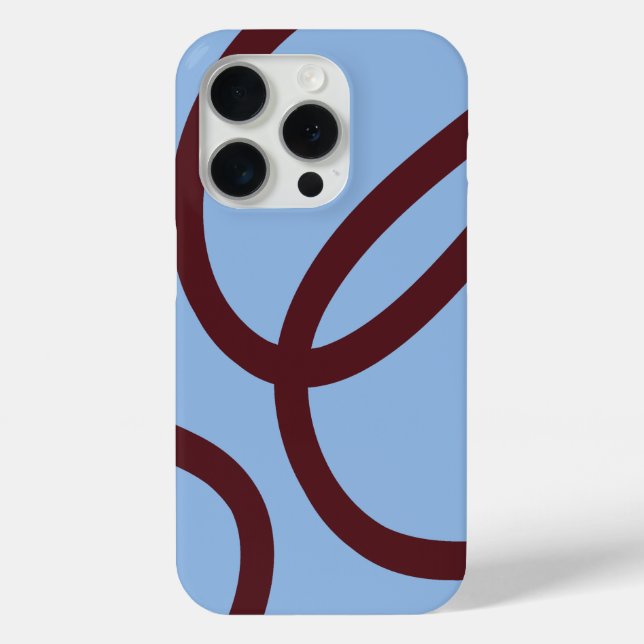 Phone Case – Burgundy Lines on Blue (Back)