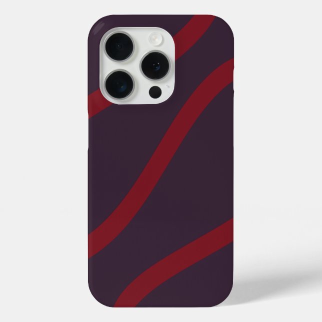 Phone Case – Burgundy Lines on Dark Violet (Back)