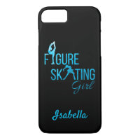 Phone case Figure skating girl turquoise blue ice