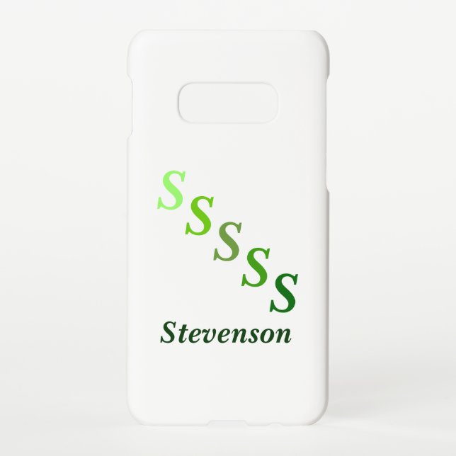 Phone Case - Green Stepped Letters and Name (Back)