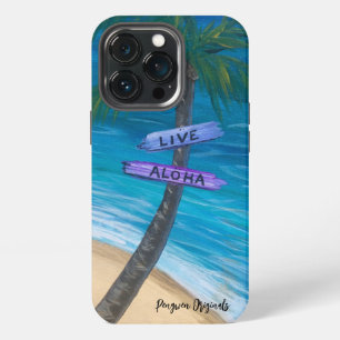 Phone Case “Live Aloha” Palm tree over water Maui 