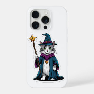 Phone Case Mini wizard cat with magical staff