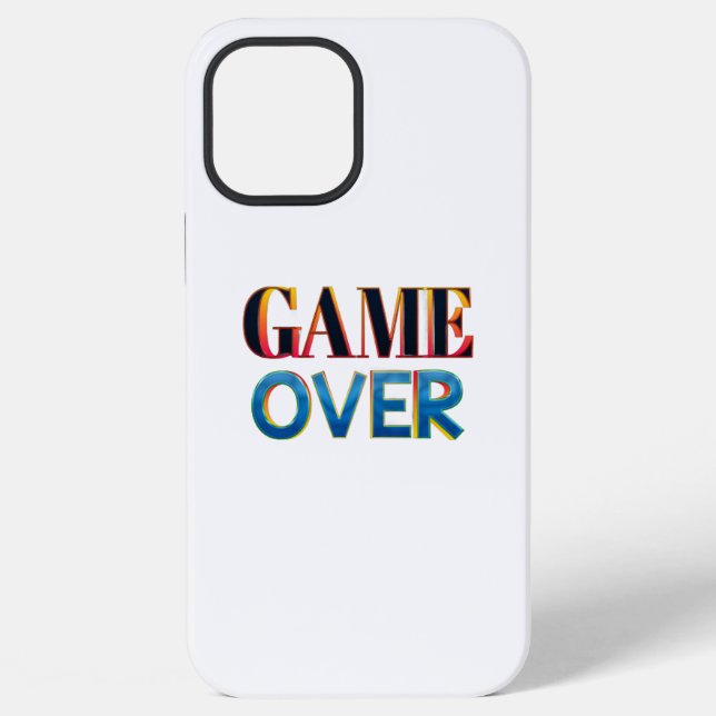 Phone case with bold, colourful text "GAME OVER"  (Back)