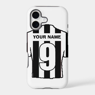 Phone Case with Club Colours! Black & White Shirt
