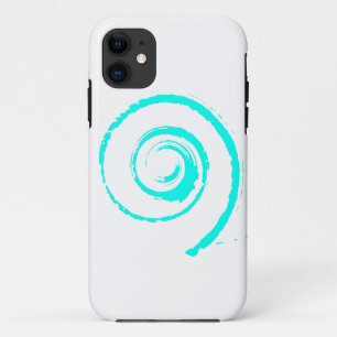 Phone Case with Cyan Twirl