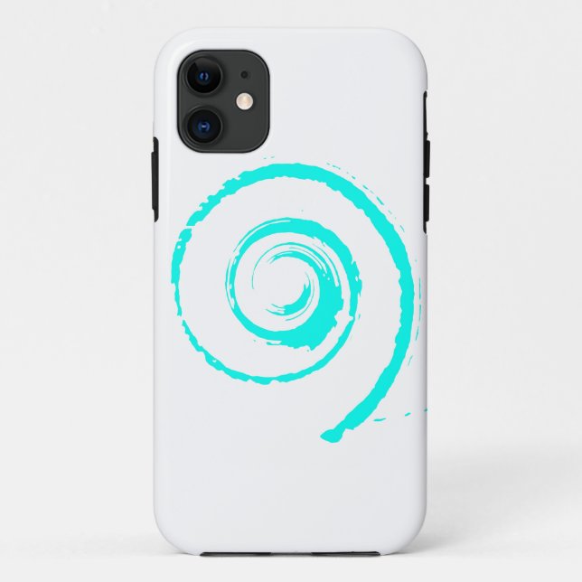 Phone Case with Cyan Twirl (Back)