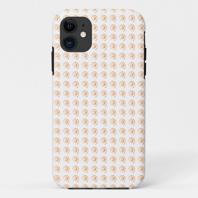 Phone Case with Tiled Orange Twirls (Back)