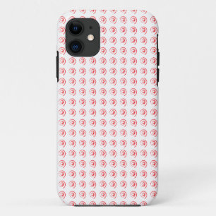 Phone Case with Tiled Red Twirls