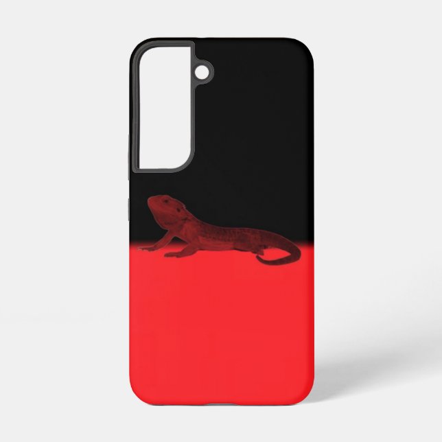 Phone Case with two-tone black and red with lizard (Back)