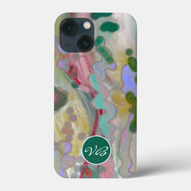 Phone cases Psychedelic Pink Mint Monogram (Back)