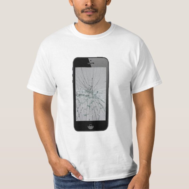 Phone Glass with Broken Glass-Look T-Shirt (Front)