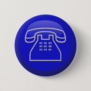 Phone Info Icon 6 Cm Round Badge
