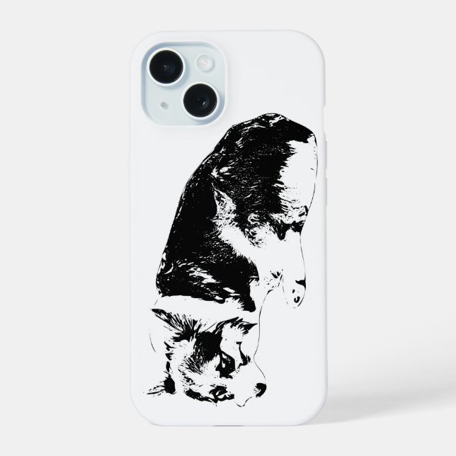 Phone Ink, Bold Corgi iPhone 15 Case (Back)
