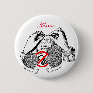Phone is on Knit Thunder_Cove 6 Cm Round Badge