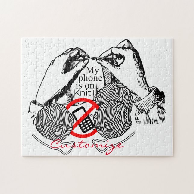 Phone is on Knit Thunder_Cove Jigsaw Puzzle (Horizontal)