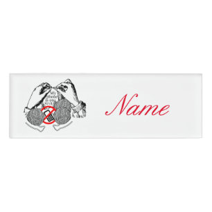 Phone is on Knit Thunder_Cove Name Tag