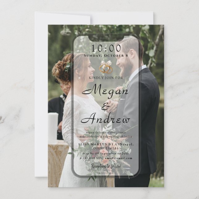 Phone Lock Screen Wedding Invitation (Front)