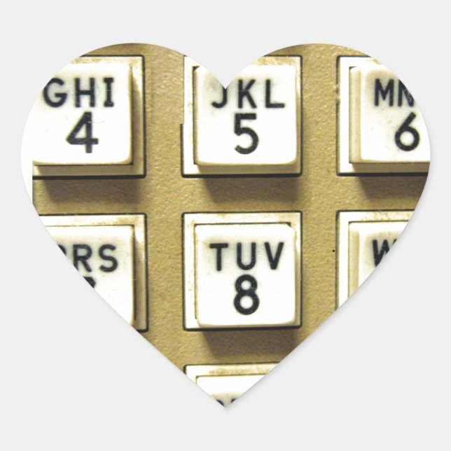 Phone Numbers Heart Sticker (Front)