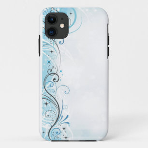 phone protector case=blue swirls & stars iPhone 11 case