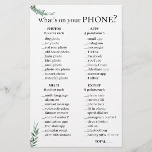 Phone Question Game 💍 Bridal Shower 