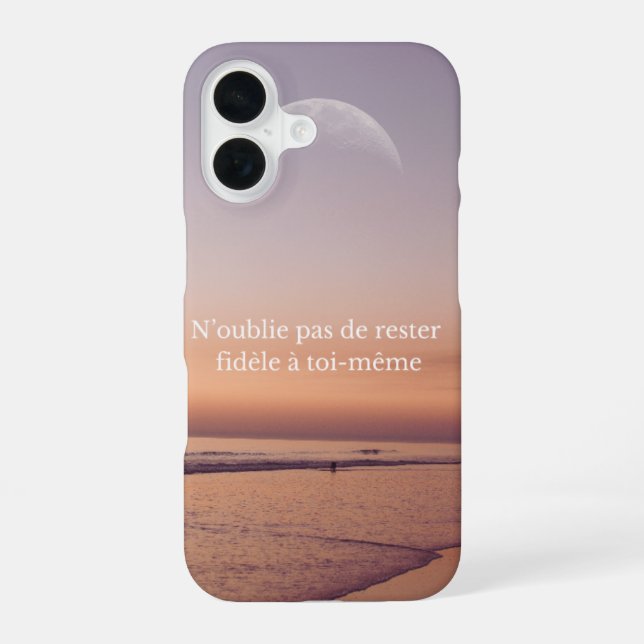 Phone shell with beach design iPhone 16 case (Back)