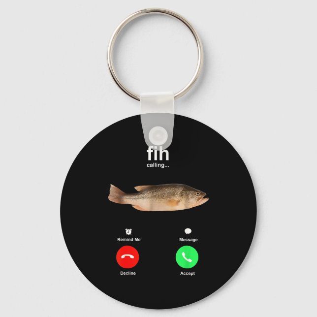Phone Shirt Fih Calling Remind Message Decline Key Ring (Front)