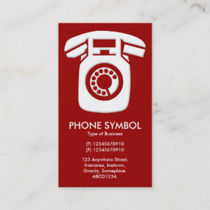 Phone Symbol - Maroon (990000) Business Card