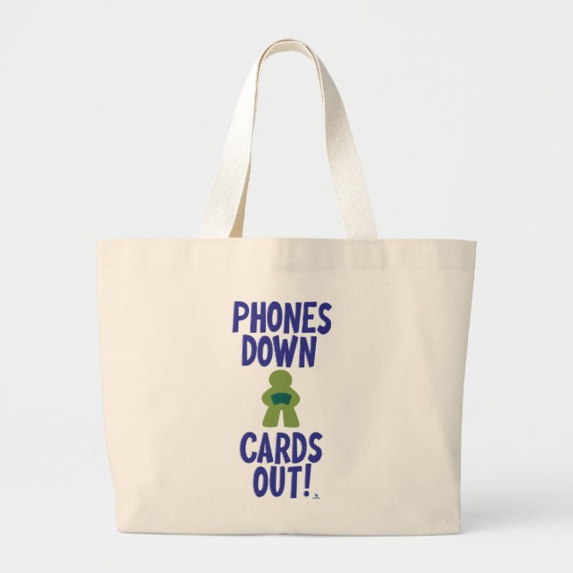 Phones Down Cards Out Gaming Life Large Tote Bag (Front)