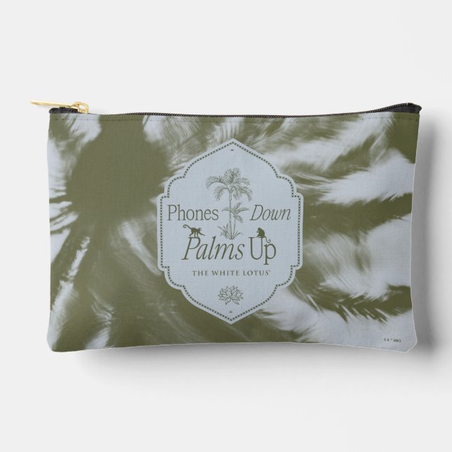 Phones Down, Palms Up - The White Lotus Accessory Pouch (Front)