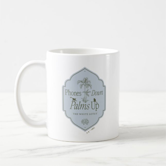 Phones Down, Palms Up - The White Lotus Coffee Mug (Left)