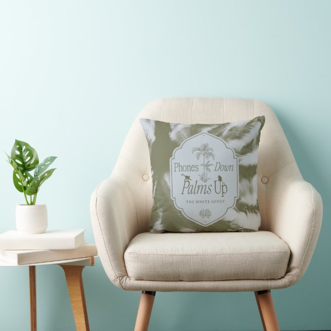 Phones Down, Palms Up - The White Lotus Cushion (Chair)