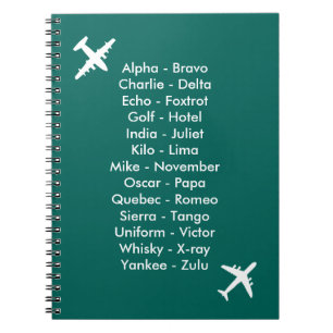 Phonetic Alphabet Aeroplane Blue Air Cadet Notebook