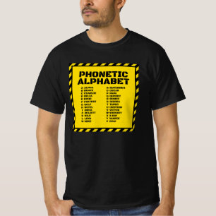 Phonetic Alphabet – Alpha to Zulu T-Shirt