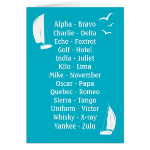Phonetic Alphabet Blue Ships Captain Boating