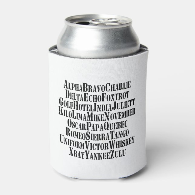 PHONETIC ALPHABET / CODE WORDS CAN COOLER (Can Front)