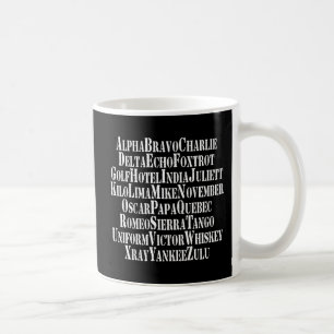 PHONETIC ALPHABET / CODE WORDS COFFEE MUG