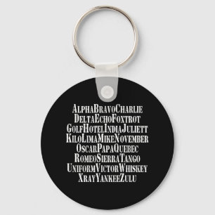 PHONETIC ALPHABET / CODE WORDS KEY RING