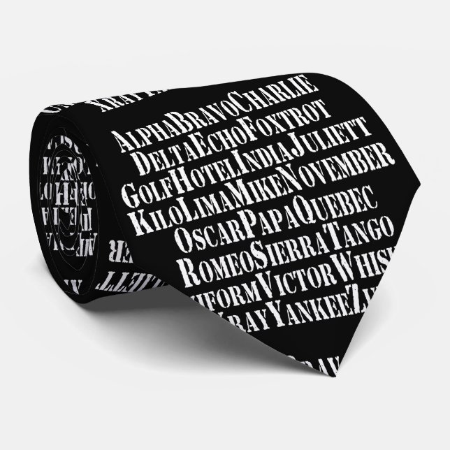 PHONETIC ALPHABET / CODE WORDS TIE (Rolled)