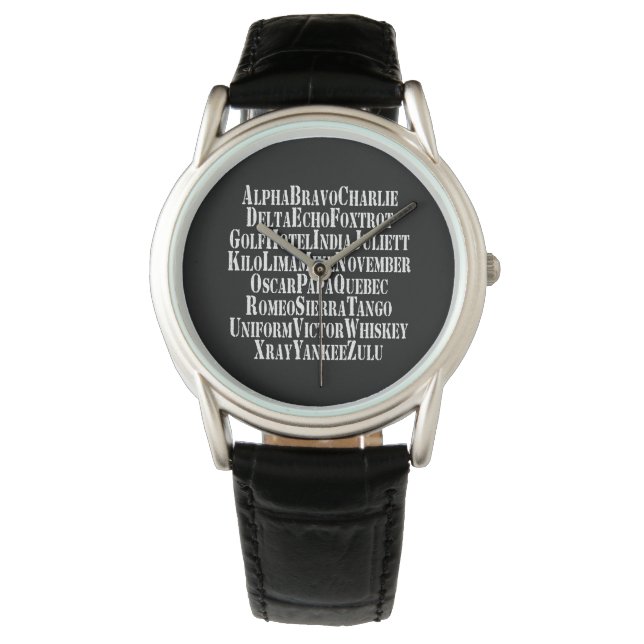 PHONETIC ALPHABET / CODE WORDS WATCH (Front)