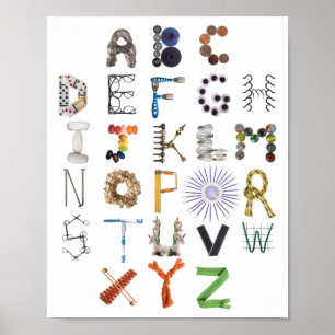 Phonetic Alphabet Every Day Object Alphabet Poster